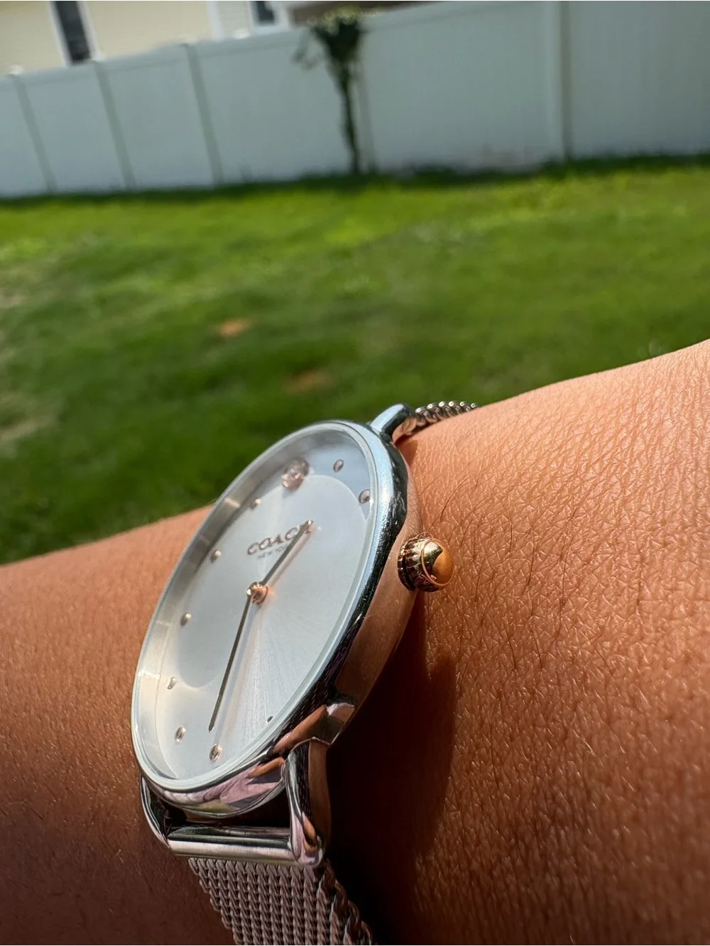 COACH ELLIOTT SILVER MESH BAND WATCH 36MM NWT